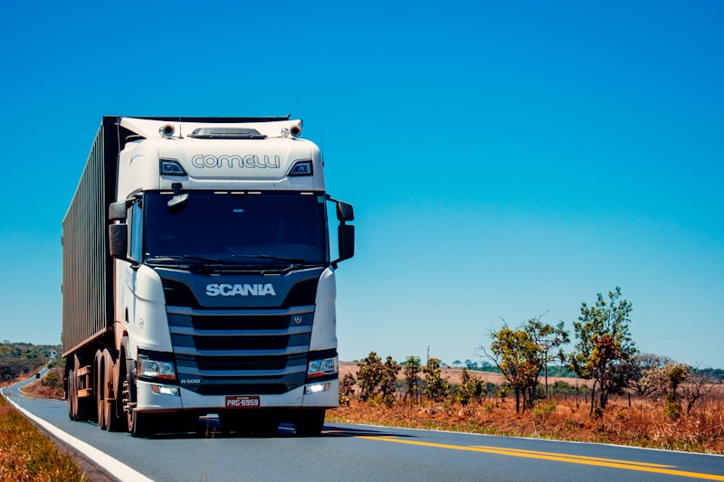 Freight truck on an open highway